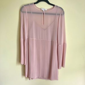 BCBGeneration Blush Pink Pleated Flowy Dress